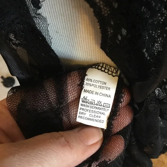 2/$20 Black Lace Sheer Long Robe. NWOT - Picture 9 of 9